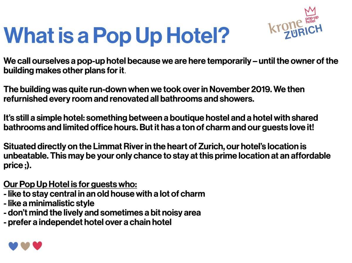 Pop Up Hotel Krone Zuerich Экстерьер фото